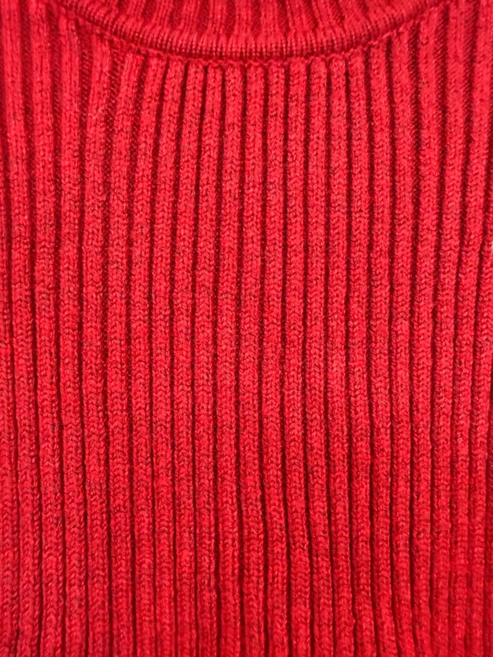 Girls' Red Ribbed Knit Ruffle-Trim Dress - Picture 4 of 5